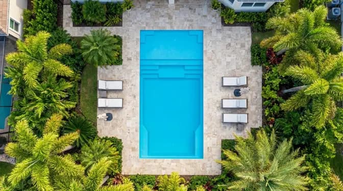Radiant Island fiberglass pool
